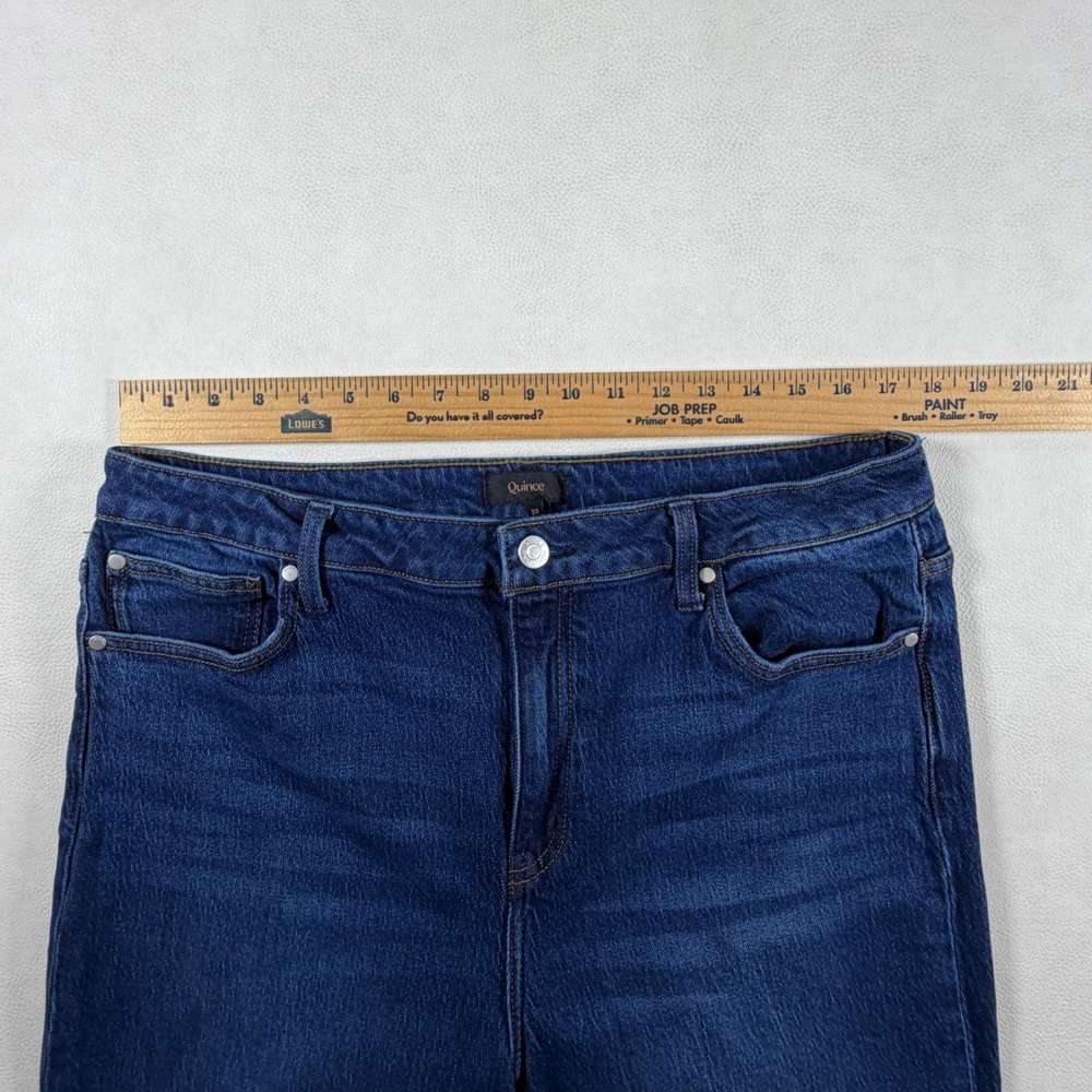 Quince Ultra-Wide Leg Jeans Dark Wash High Rise Organic Cotton Blend Size 33 - Picture 4 of 12